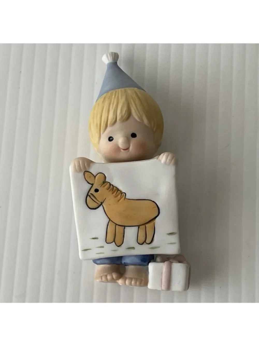 1982 Enesco Country Cousins Scooter Pin the Tail on the Donkey With Present